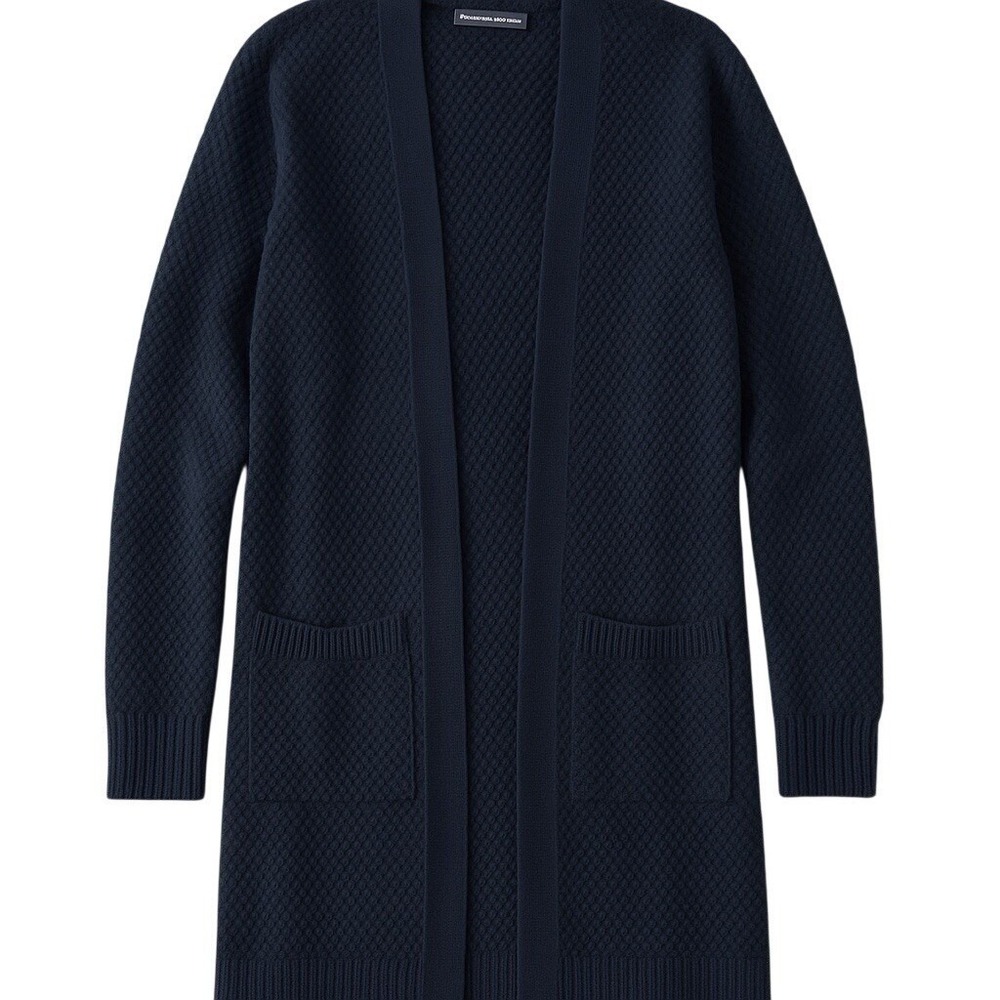 Abercrombie & Fitch Cardigan Sweater Womens Small Navy Blue Cotton Cashmere Long